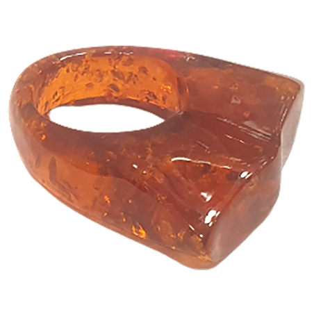 Bague en ambre couleur "Cognac"