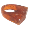 Bague en ambre couleur "Cognac"