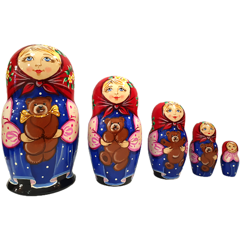 copy of Matriochka-Poupées russes "Petit ourson" " - 5 pièces