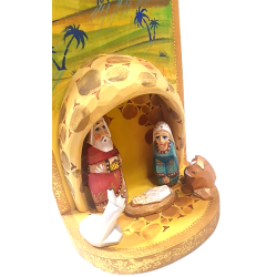 Crèche de Noël sculptée.