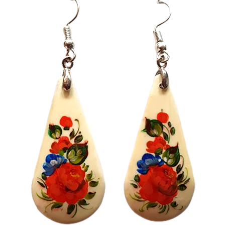 Boucles d''oreilles "les fleurs". Ecole Mstera.