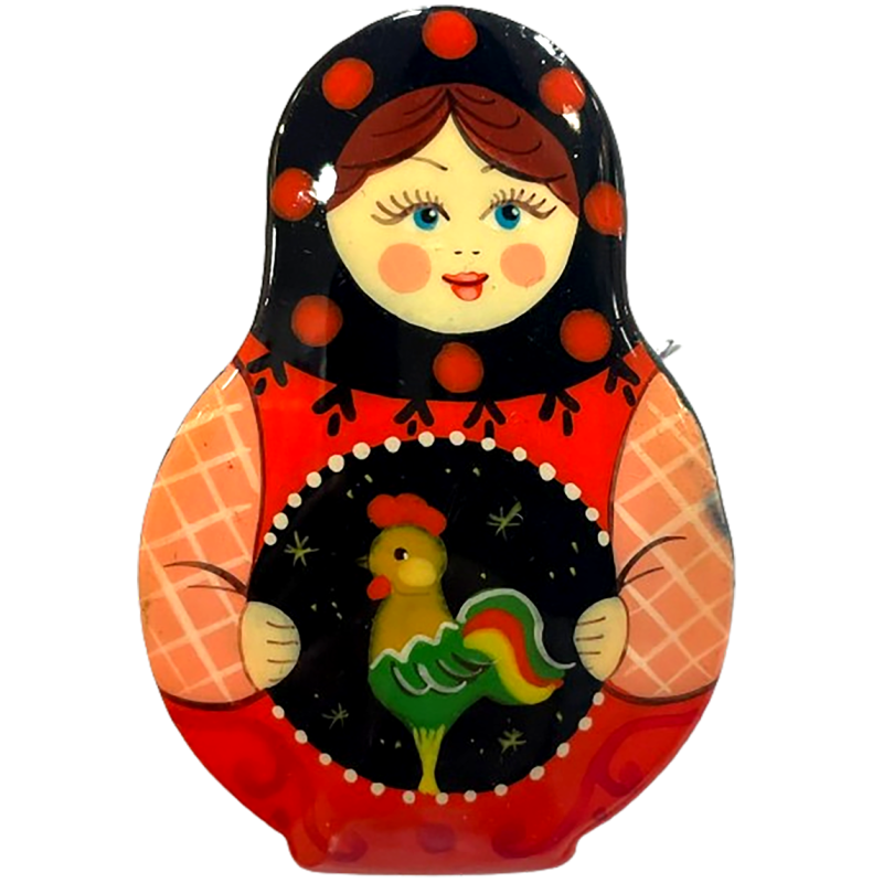 copy of Broche en bois " Poupée russe-Matriochka".