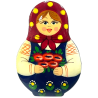 Broche en bois " Poupée russe-Matriochka".