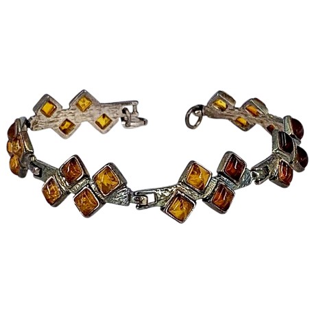 Bracelet en argent 925° et en ambre naturel pour dames.