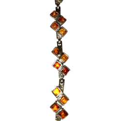 Bracelet en argent 925° et en ambre naturel pour dames.