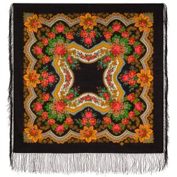 Châle traditionnel russe "Les feuilles dorées".