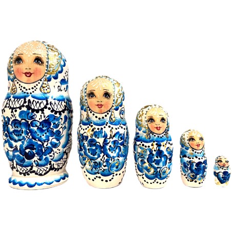 Poupées russes" Flocon de neige" - 5 pièces.