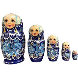 Poupées russes" Flocon de neige"   - 5 pièces.