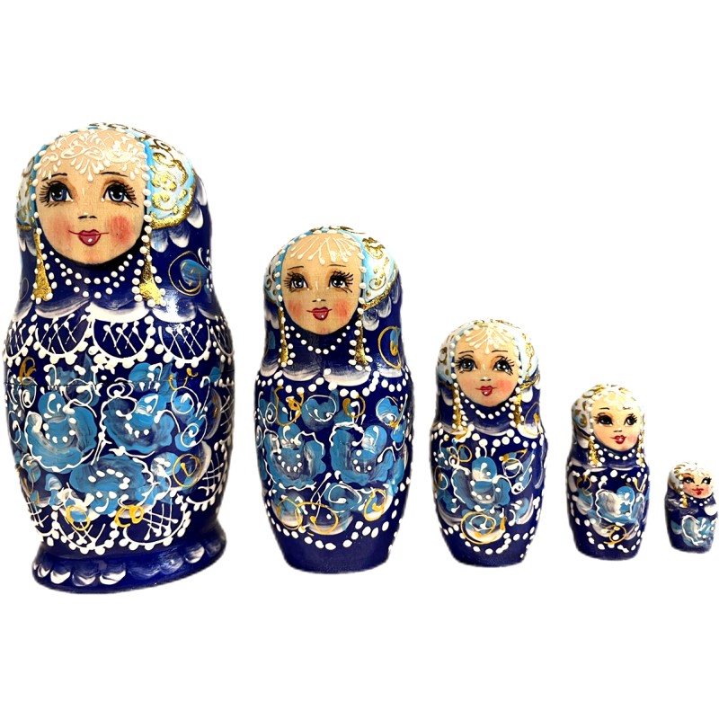 Poupées russes" Flocon de neige"   - 5 pièces.