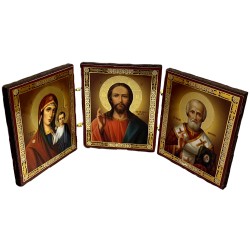 ICÔNE RELIGIEUSE TRIPTYQUE...