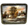 Boite laquée  "Paysage d'hiver".
