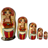 Poupées traditionnelles russes "Fille russe  avec brioche "- 5 pièces.