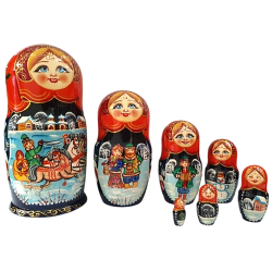 Poupées russes -matriochka de  collection  "Troyka" à 7 pcs.