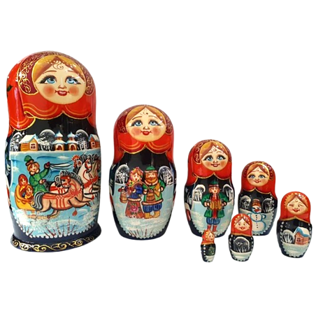 Poupées russes -matriochka de  collection  "Troyka" à 7 pcs.