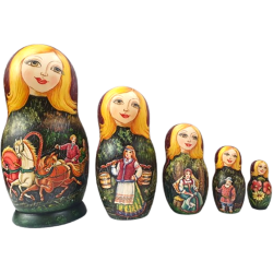 Poupées russes (Matriochka) de collection " Troyka " 5 pcs.