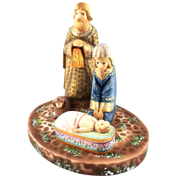 Crèche de Noël sculptée en...