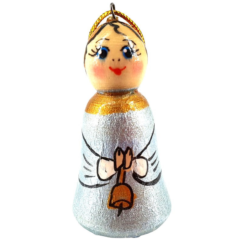 DÉCORATION DE NOËL . Figurine russe à suspendre " Ange bleu " .