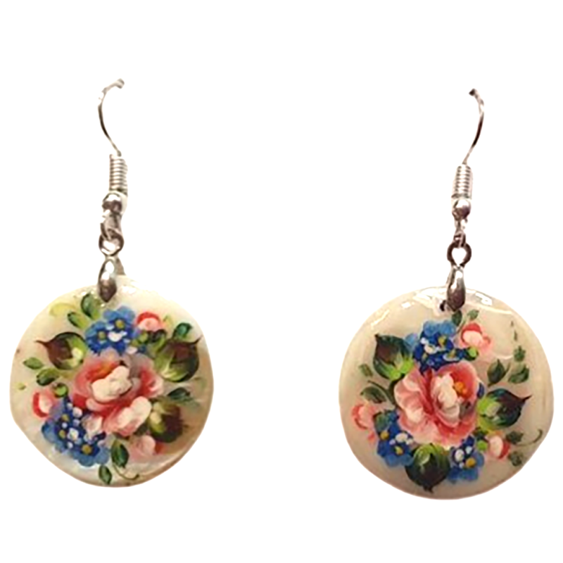 Boucles d''oreilles "les fleurs". Ecole Mstera.