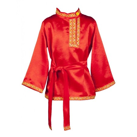 Pour les garçons de 5-6 ans. Chemise russe "Micha"rouge.