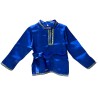 Pour les garçons de 7-8 ans. Chemise russe "Micha" bleu.