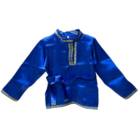 Pour les garçons de 5-6 ans. Chemise russe "Micha" bleu.