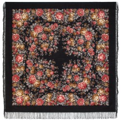 Châle traditionnel russe" Conte de fées de fleurs" .