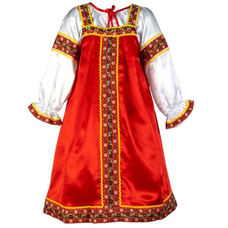 7-8 ans.Costume traditionnel russe pour filles " VARENKA " couleur rouge..