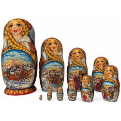 Poupée russe " Troyka "  à 10 pcs.