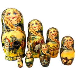 Poupées russes de collection - Matriochka  "Trois héros"- 7 Pcs.