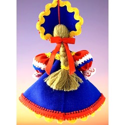 CADEAU DE NOËL . Décoration de sapin. Figurine russe à suspendre " Poupée en tenue folklorique russe ".