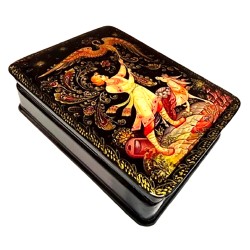 Boite laquée  "OISEAU de FEU ".