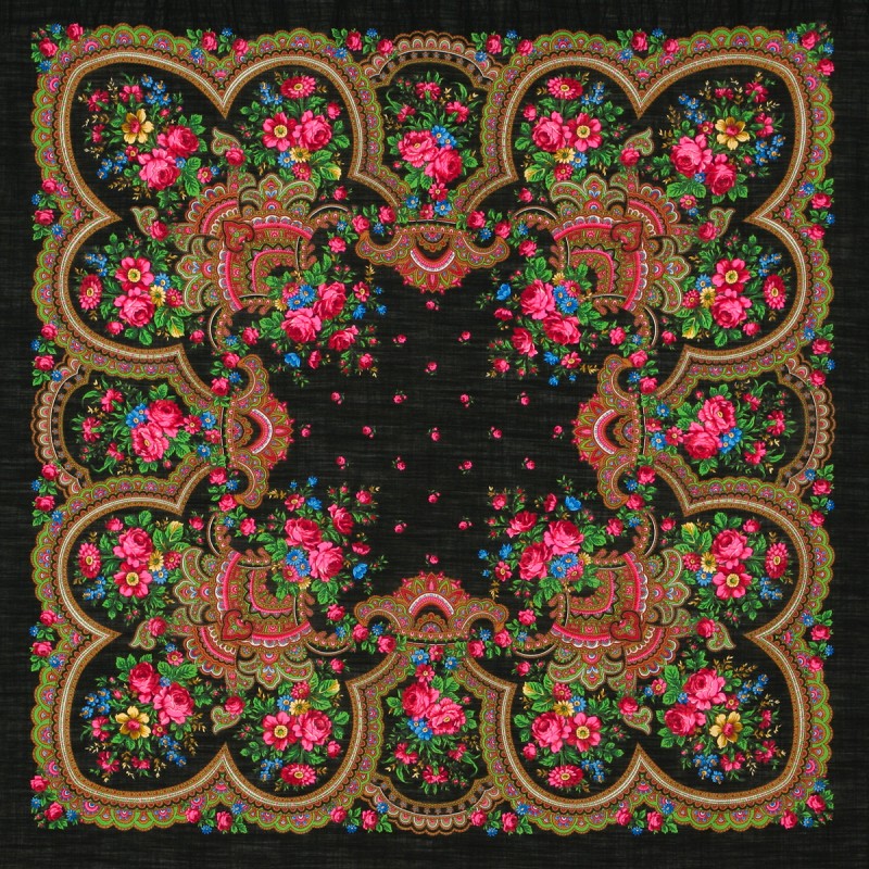 Châle traditionnel russe "Conversation èmouvante ".