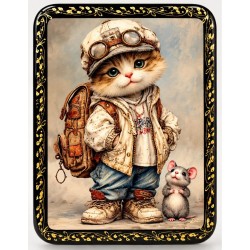 Boite laquée  " Le chat".